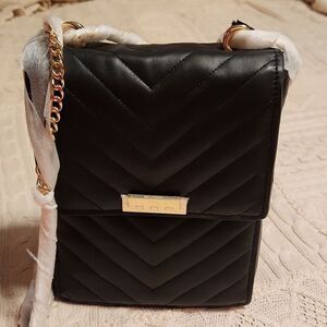 I Zac Zac Posen soft Earthette Convertible black quilted  Leather backpack
